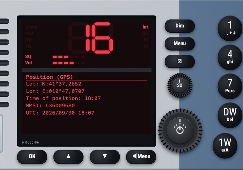 Radio VHF DSC SAILOR RT5022 sul canale 16: l'apparato del Corso ROC professionale