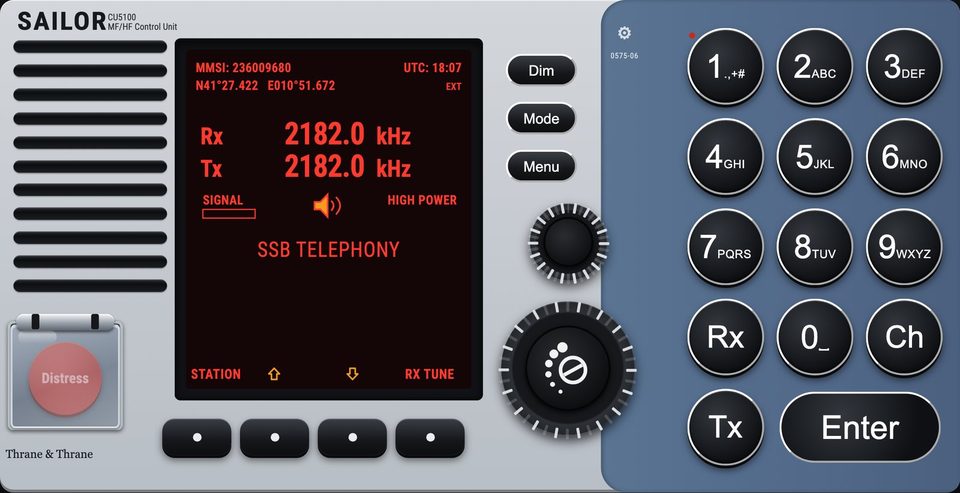 Simulatore MF/HF DSC SAILOR CU5100 usato nei corsi LRC e GOC