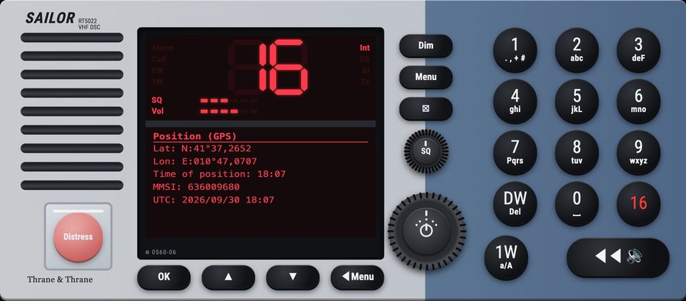 Simulatore VHF DSC SAILOR RT5022 usato nei corsi SRC e ROC